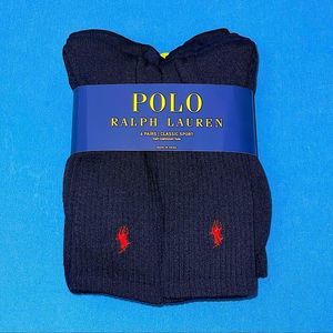 Polo Ralph Lauren Classic Sport Crew Dark Blue Navy Socks 6 pairs